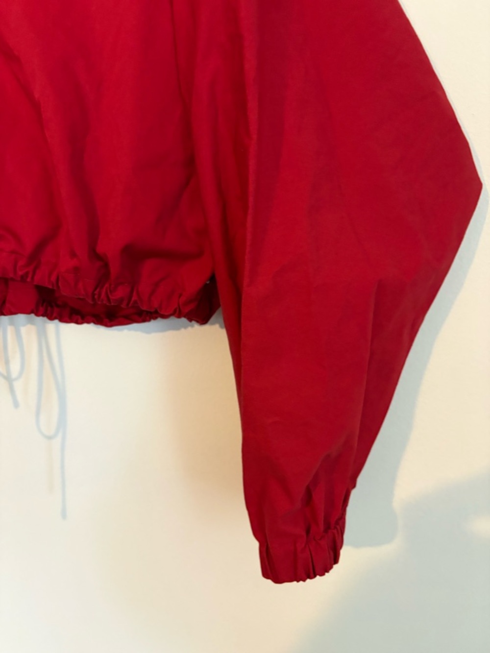 Red Poplin Button Down Tie Front Top | Luxury | CBK | Old Money | Preppy | 90s - Picture 6 of 10